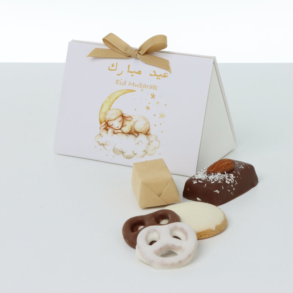 EID CRESCENT SHEEP DESIGNED CHOCOLATE & SWEETS TRIANGLE BOX