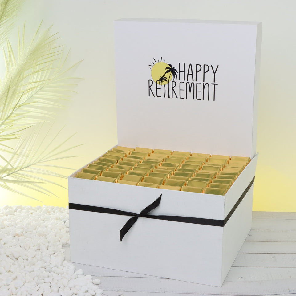 "HAPPY RETIREMENT" DESIGNED CHOCOLATE EXTRA LARGE HAMPER