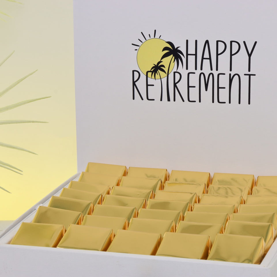 "HAPPY RETIREMENT" DESIGNED CHOCOLATE LARGE HAMPER