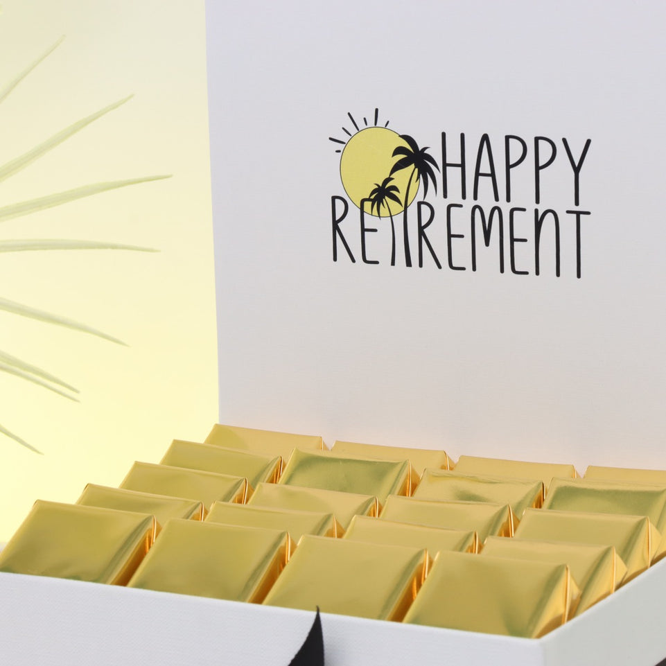 "HAPPY RETIREMENT" DESIGNED CHOCOLATE MEDIUM HAMPER