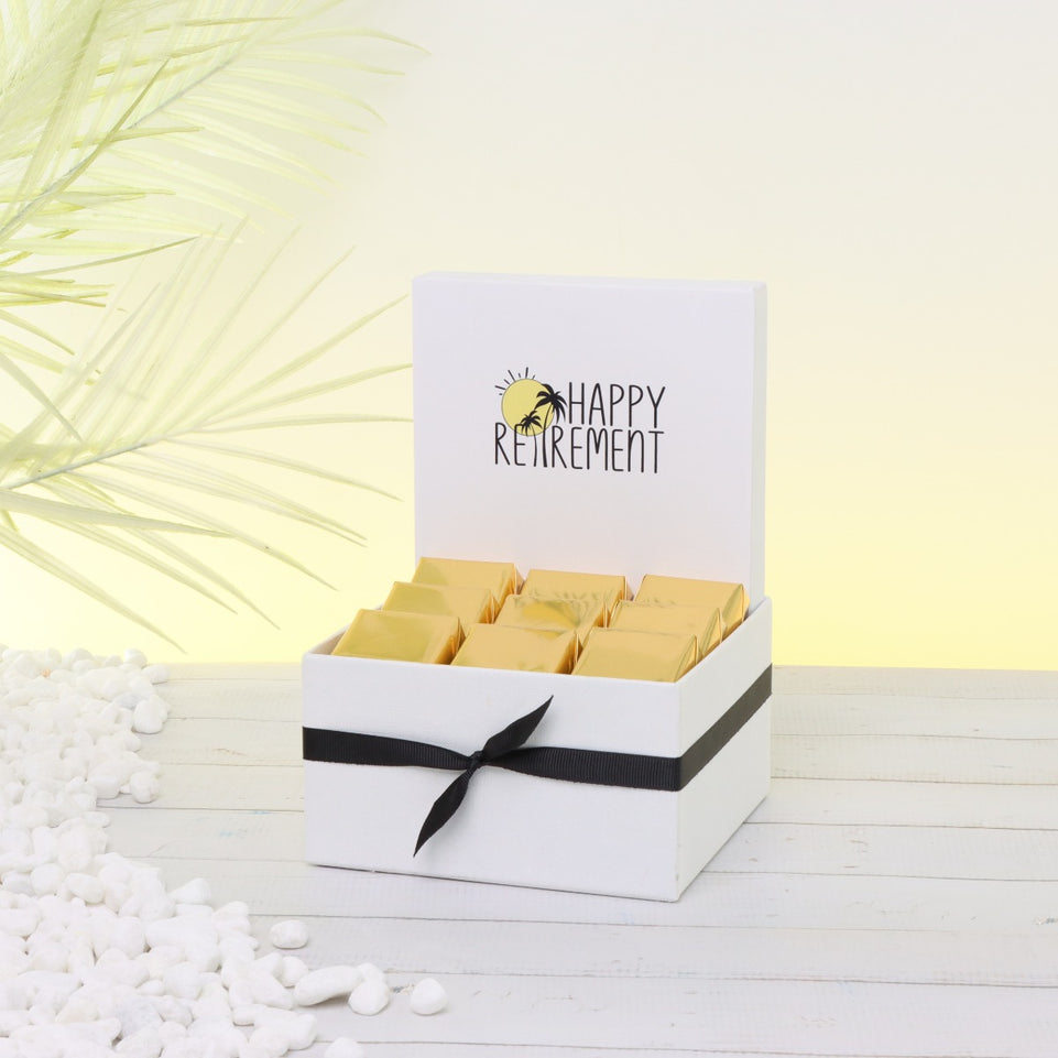 "HAPPY RETIREMENT" DESIGNED CHOCOLATE SMALL HAMPER