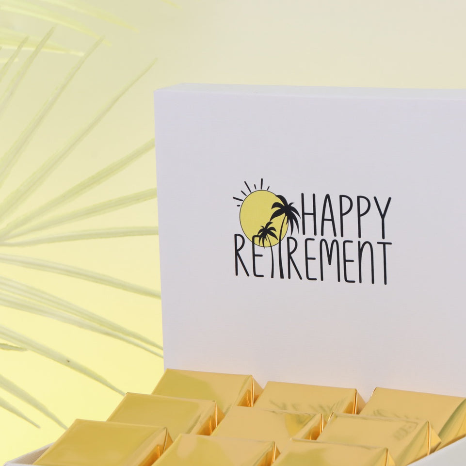 "HAPPY RETIREMENT" DESIGNED CHOCOLATE SMALL HAMPER