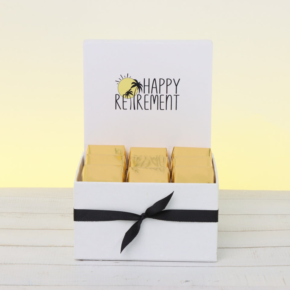 "HAPPY RETIREMENT" DESIGNED CHOCOLATE SMALL HAMPER