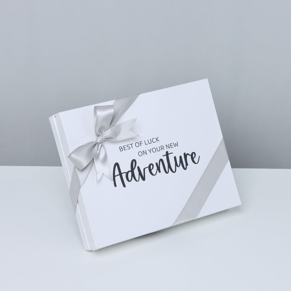 "GOOD LUCK ON YOUR NEW ADVENTURE"  20-PIECE CHOCOLATE HARD BOX