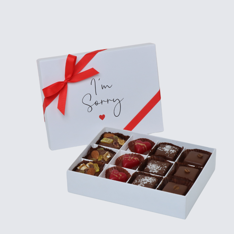 "I'M SORRY" 12-PIECE CHOCOLATE HARD BOX