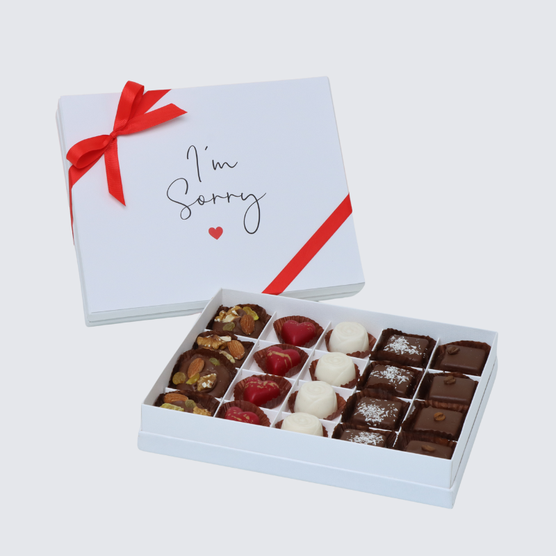 "I'M SORRY" 20-PIECE CHOCOLATE HARD BOX