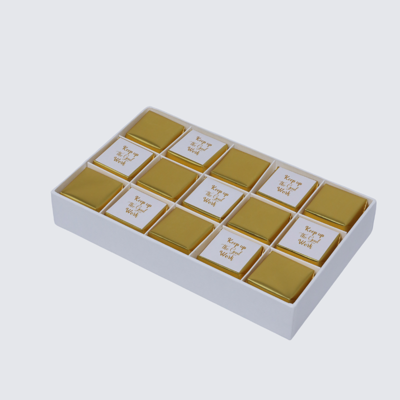 "KEEP UP THE GOOD WORK" GOLD DESIGNED 15-PIECE CHOCOLATE HARD BOX