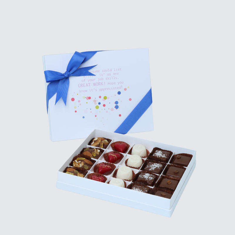 "GREAT WORK " 20-PIECE CHOCOLATE HARD BOX