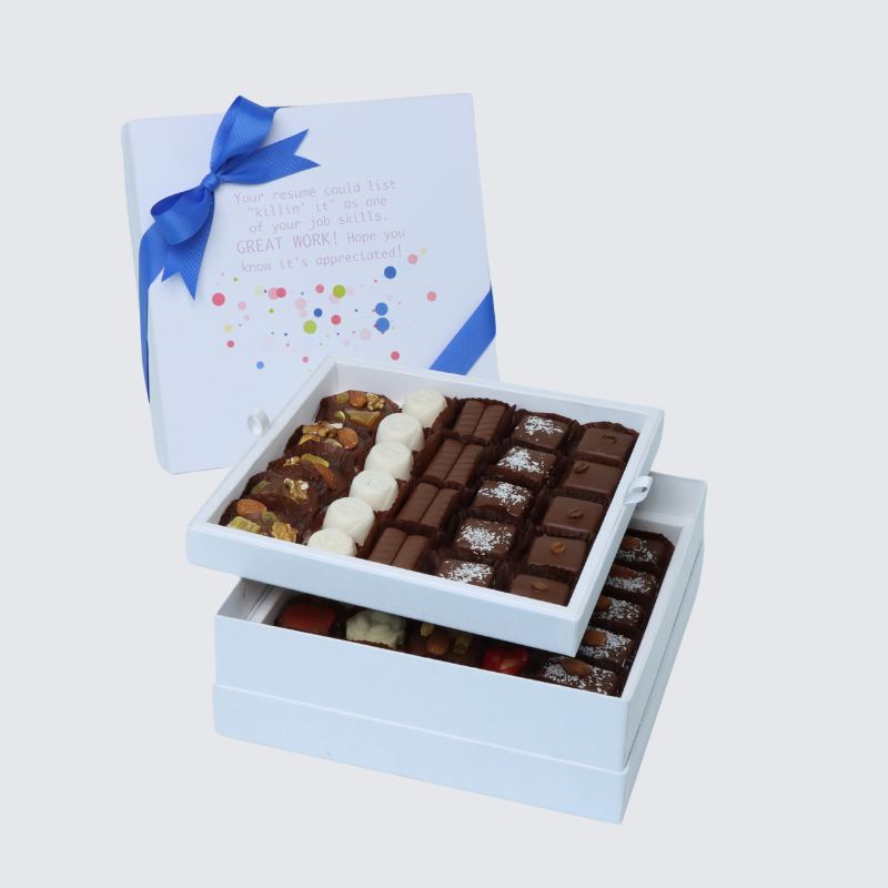 "GREAT WORK " 2-LAYER CHOCOLATE HARD BOX