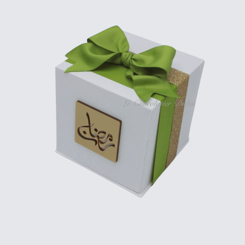 RAMADAN DECORATED CANDLE, CHOCOLATE AND DATES HARD BOX