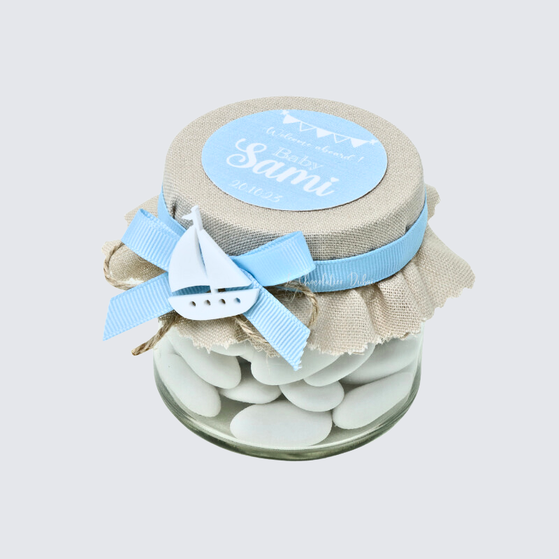 NAUTICAL THEME ACRYLIC DECORATED ALMOND DRAGEES JAR