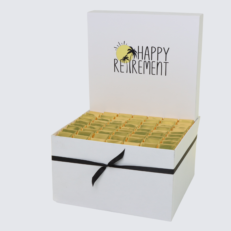 "HAPPY RETIREMENT" DESIGNED CHOCOLATE EXTRA LARGE HAMPER