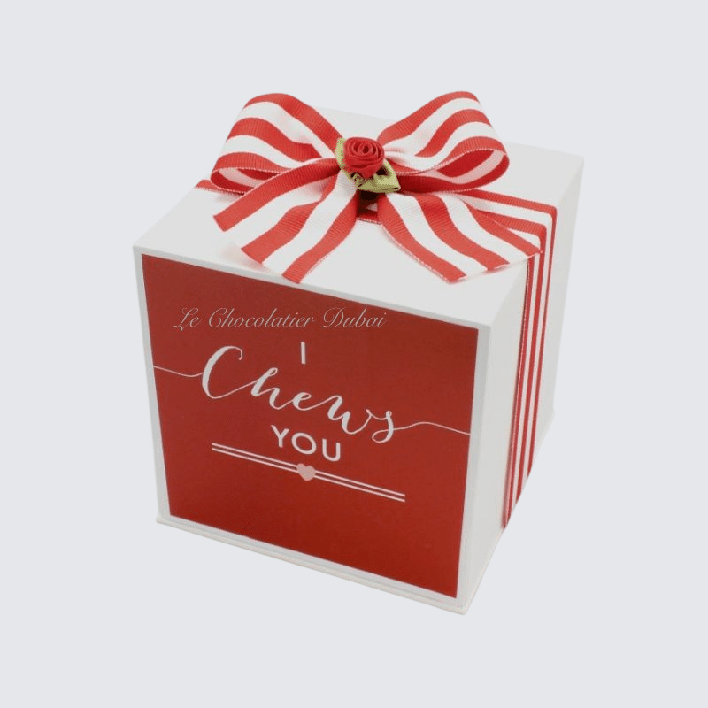 VALENTINE'S DAY DESIGNED " I CHEW'S YOU" CHOCOLATE HARD CUBE BOX